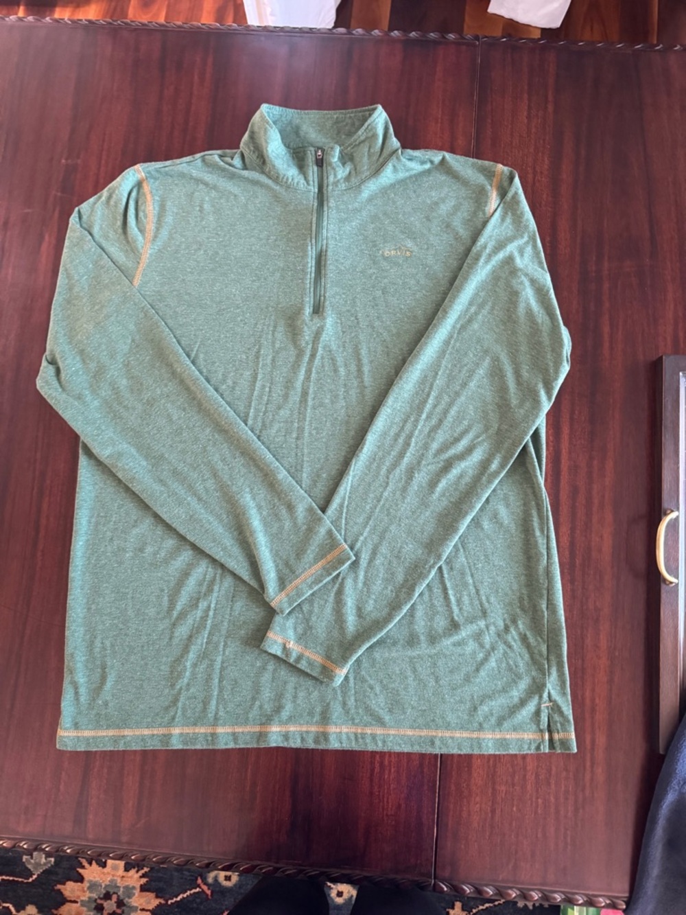 Orvis - men’s green half zip pullover